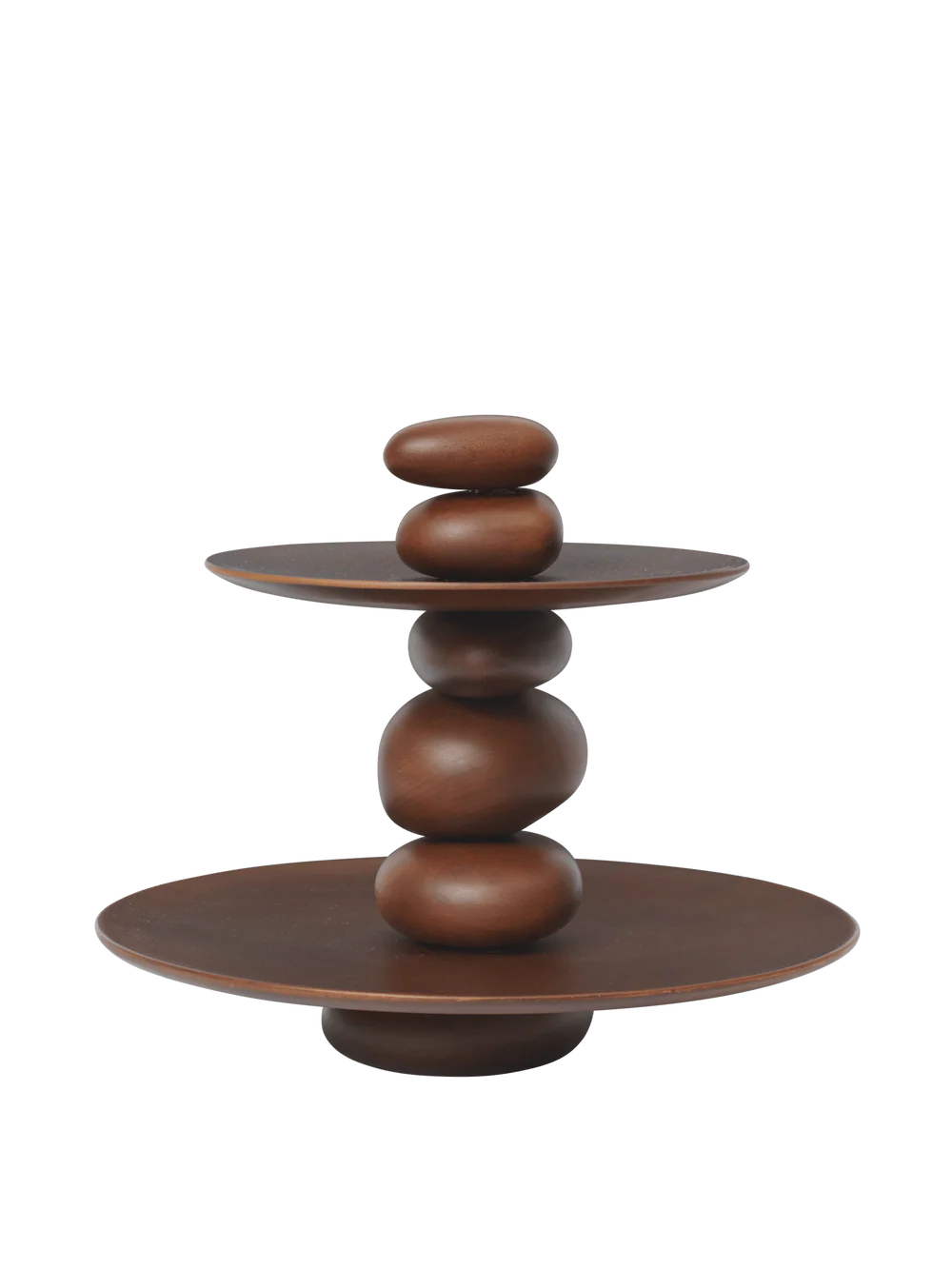 PEBBLE DESSERT STAND - DARK BROWN