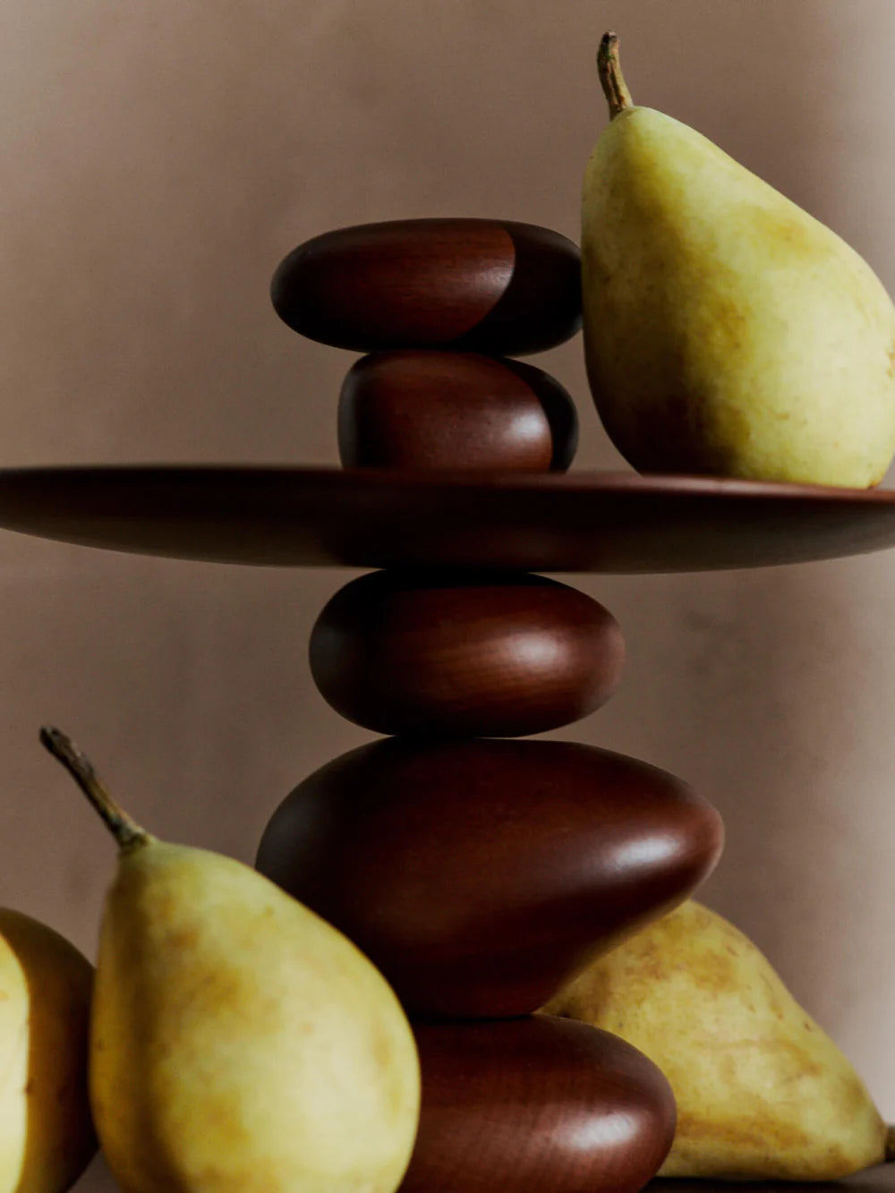 PEBBLE DESSERT STAND - DARK BROWN