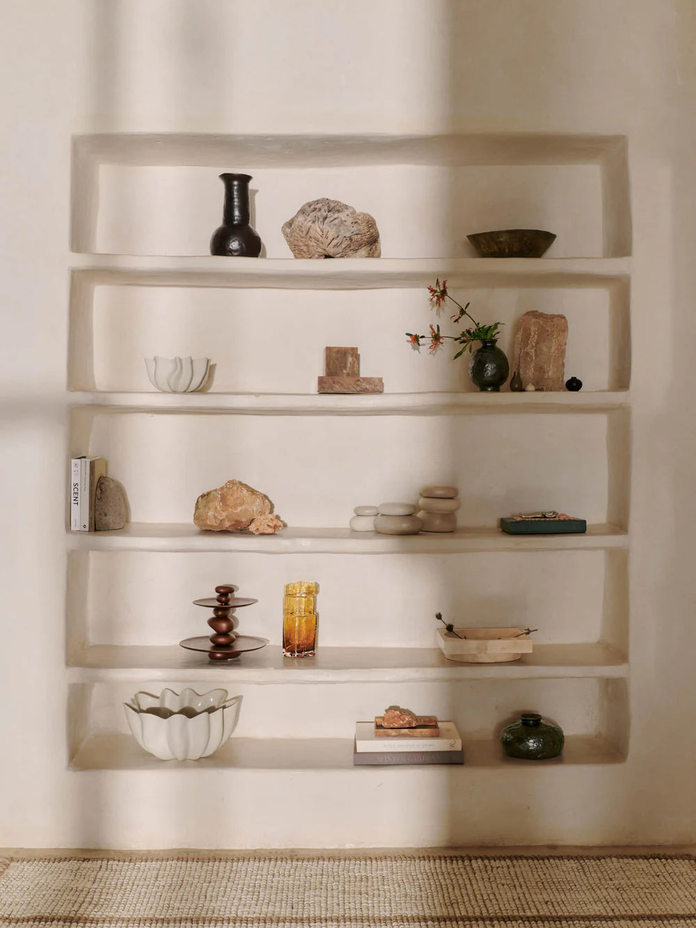 PEBBLE DESSERT STAND - DARK BROWN