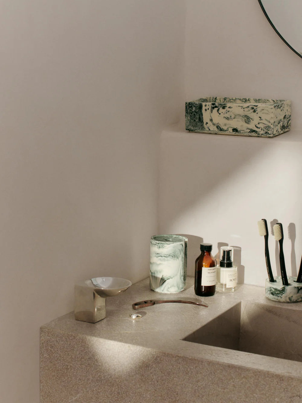 MIST TISSUE BOX - EMERALD OFF - WHITE
