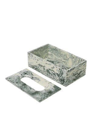 CAIXA DE LENÇOS MIST - ESMERALDA - BRANCO