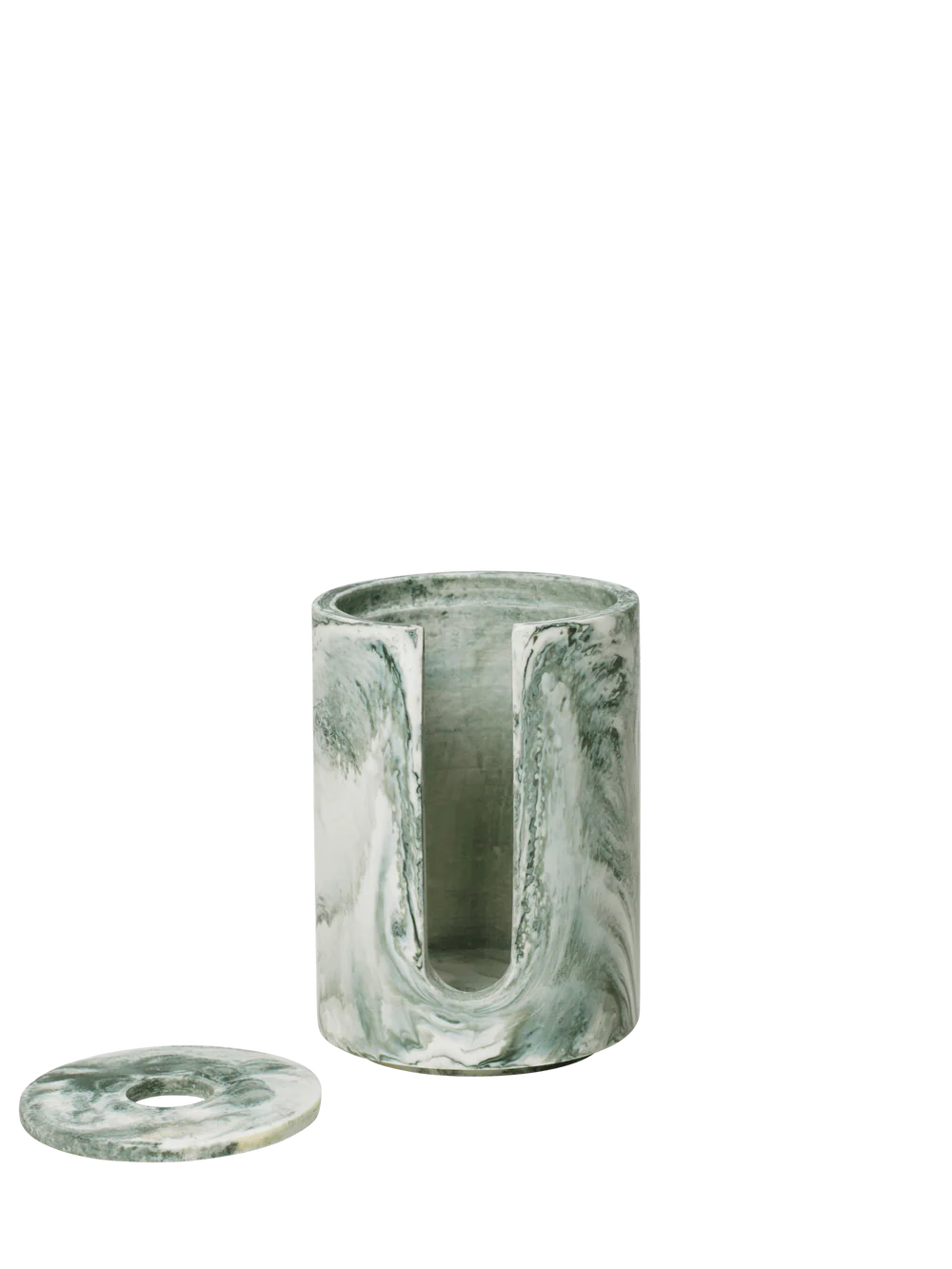 MIST COTTON PAD HOLDER - EMERALD OFF - WHITE