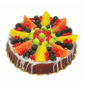 Vela de cera em formato de tarte de fruta