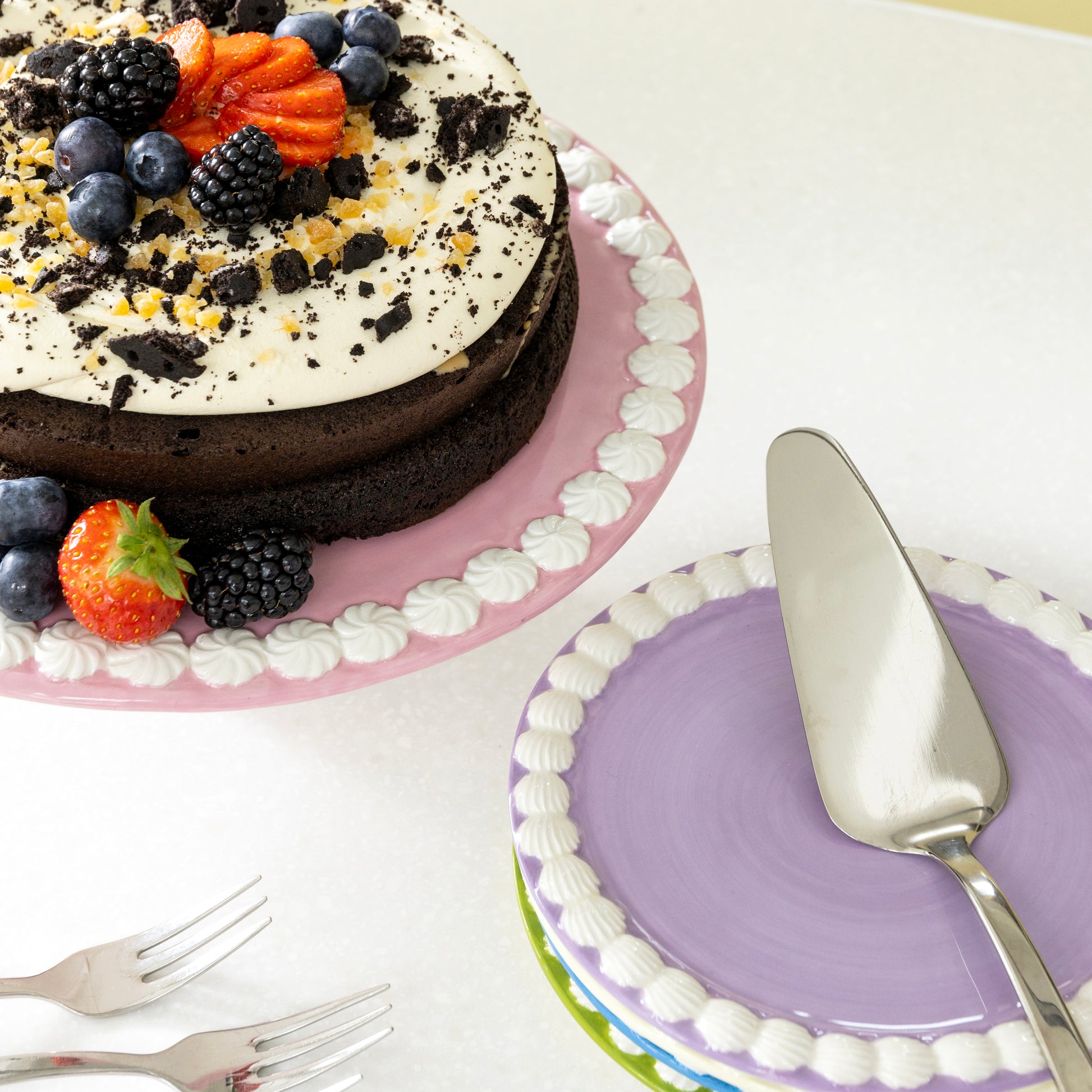 Cake platter whip pink