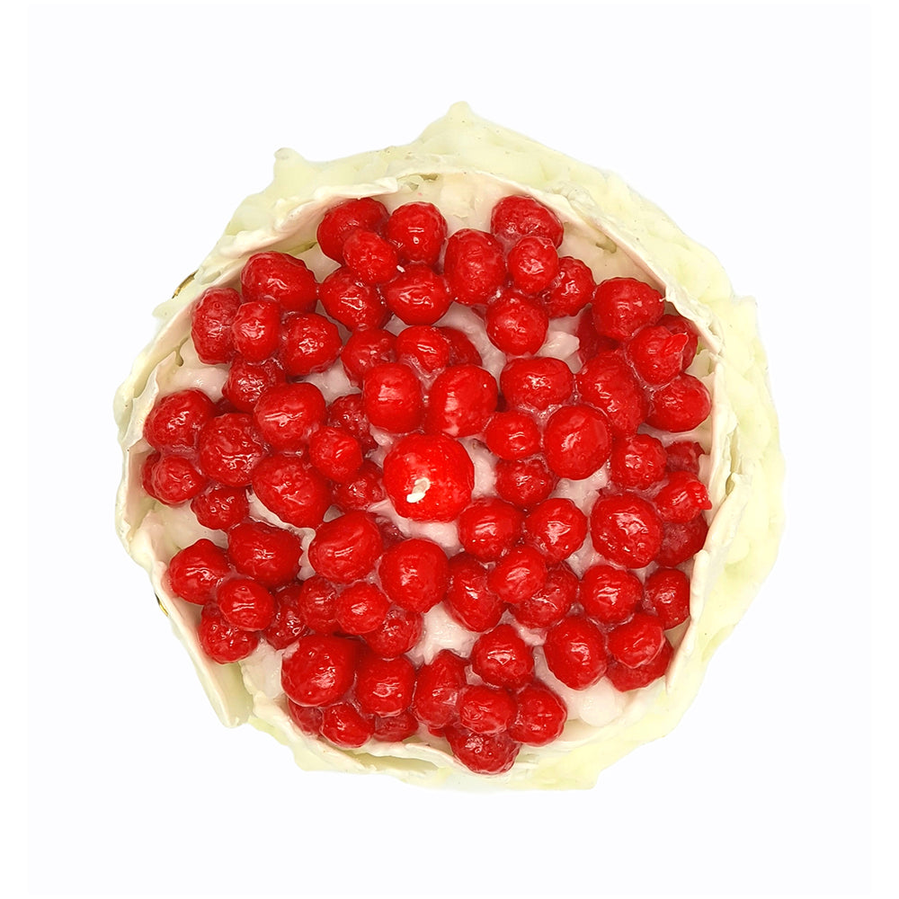 Wax candle white chocolate cake