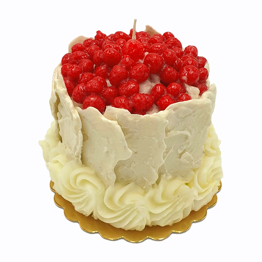 Wax candle white chocolate cake
