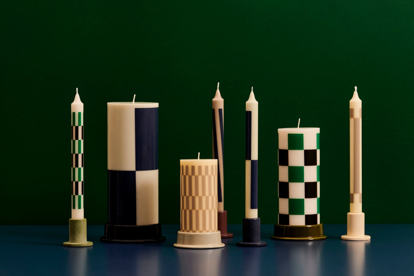 Pattern candle set of 4