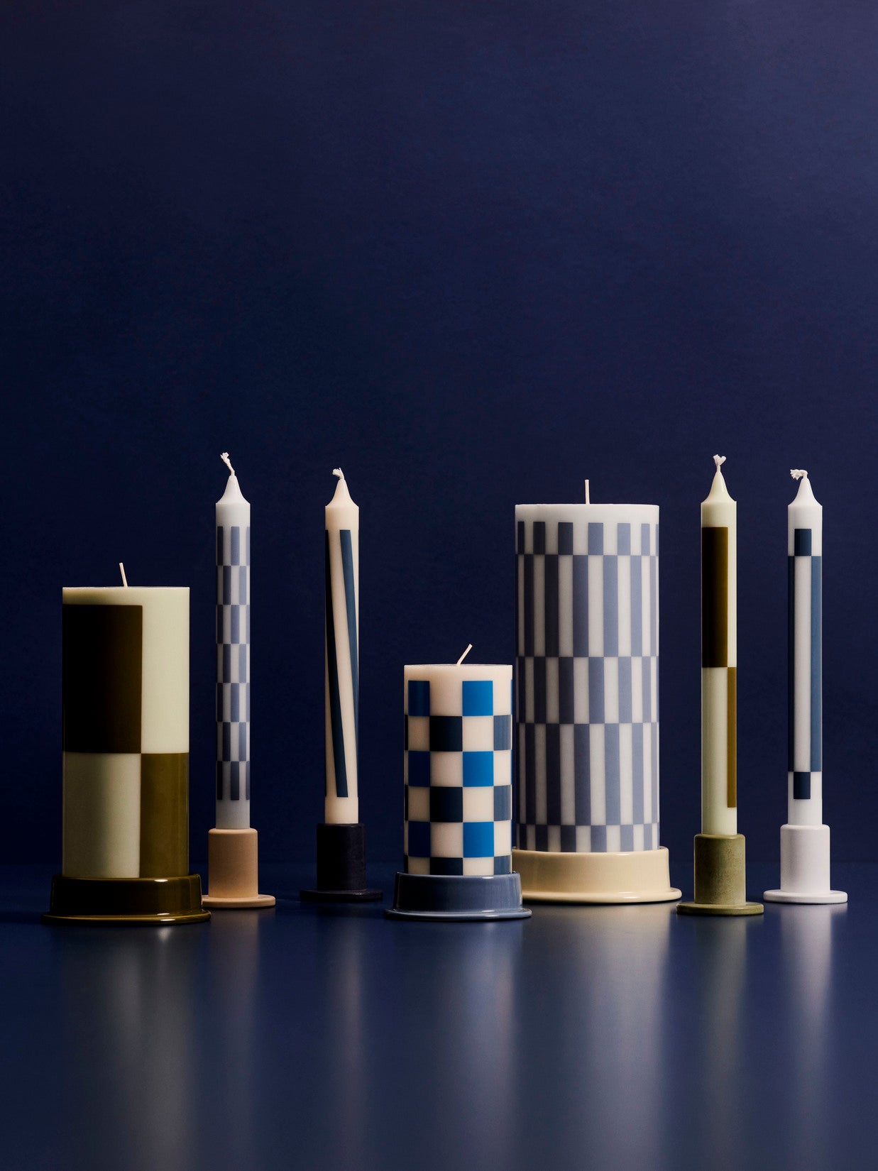 Pattern candle set of 4