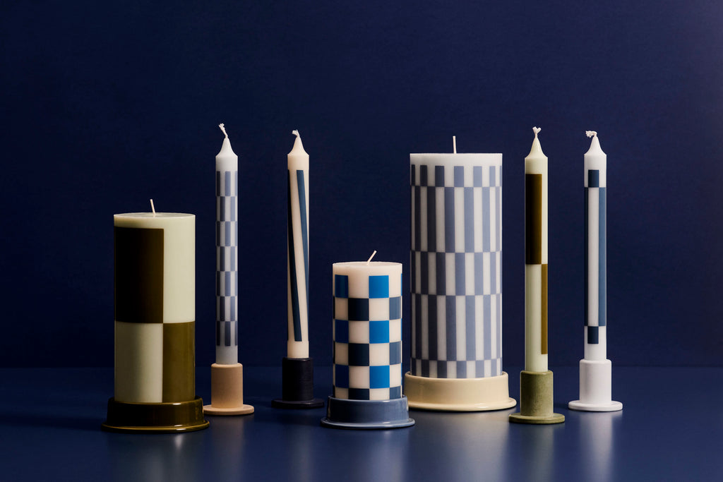 Pattern candle set of 4