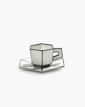 Espresso cup with saucer white - black Carte Blanche