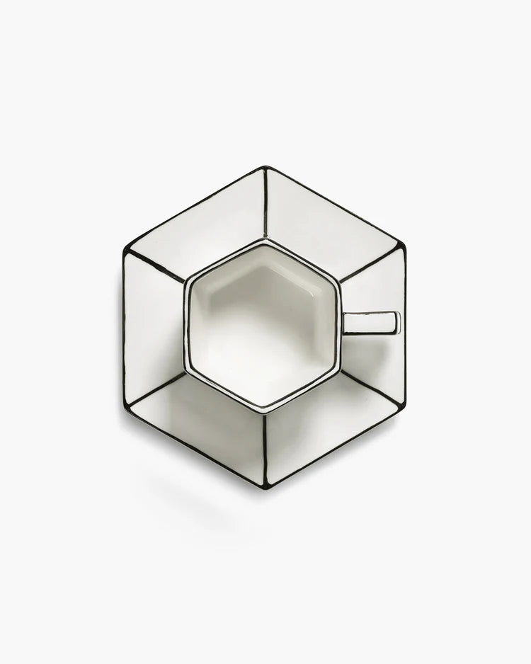 Espresso cup with saucer white - black Carte Blanche