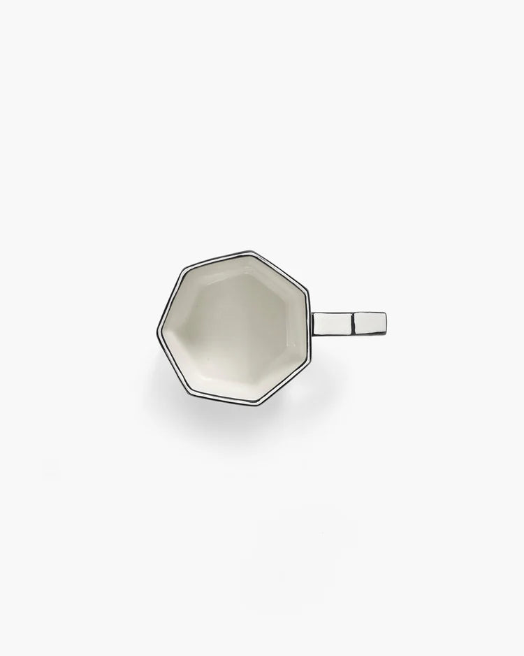 Tea cup white - black carte blanche