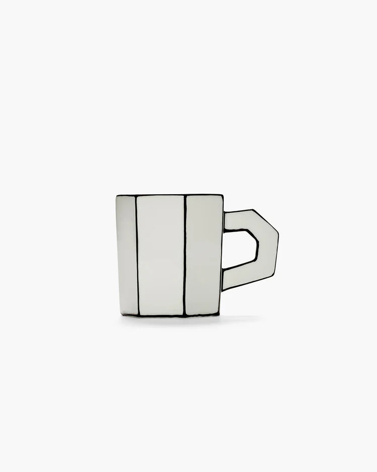 Tea cup white - black carte blanche