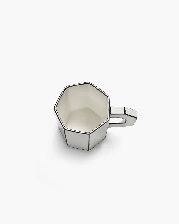 Tea cup white - black carte blanche