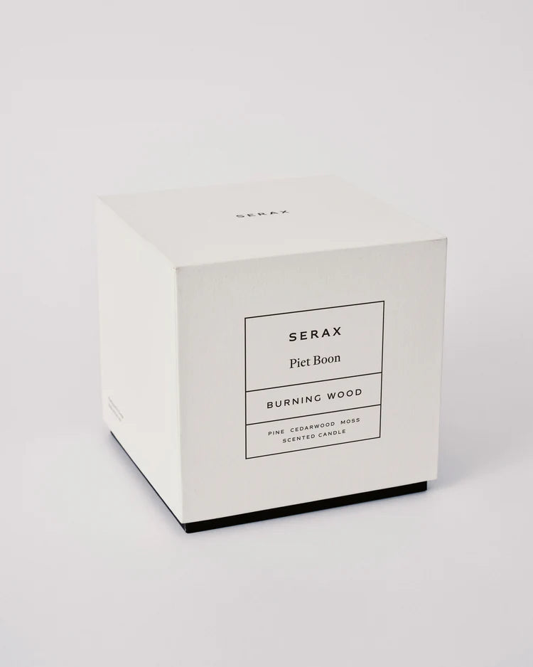 Scented candle L titanium burning wood