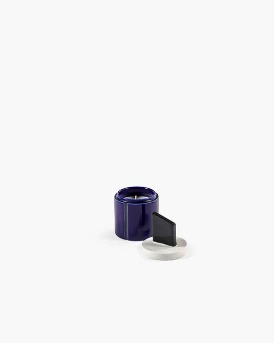 Scented candle S blue - Black candela 01