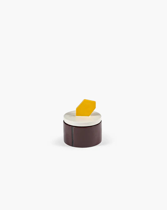 Scented candle M Burgundy - Yellow candela 03