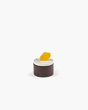 Scented candle M Burgundy - Yellow candela 03