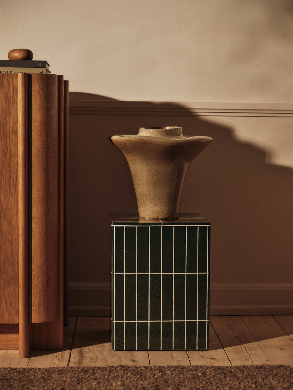 Pillar Side Table - Dark Green