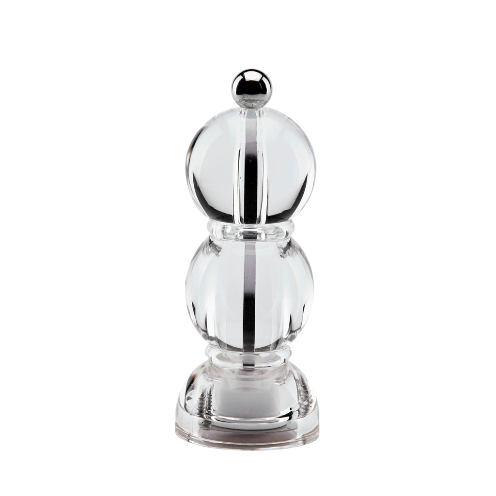 Clear Icy Mini Bobbin Lacquer Salt or Pepper Mill