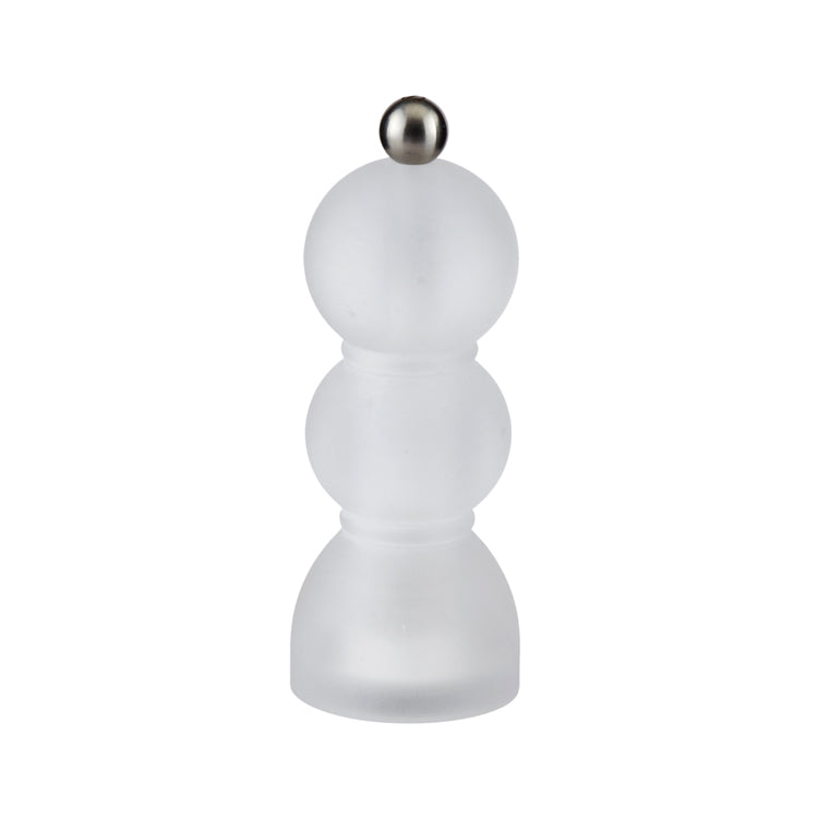 Clear Frosty Mini Bobbin Lacquer Salt or Pepper Mill