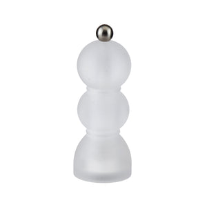 Clear Frosty Mini Bobbin Lacquer Salt or Pepper Mill