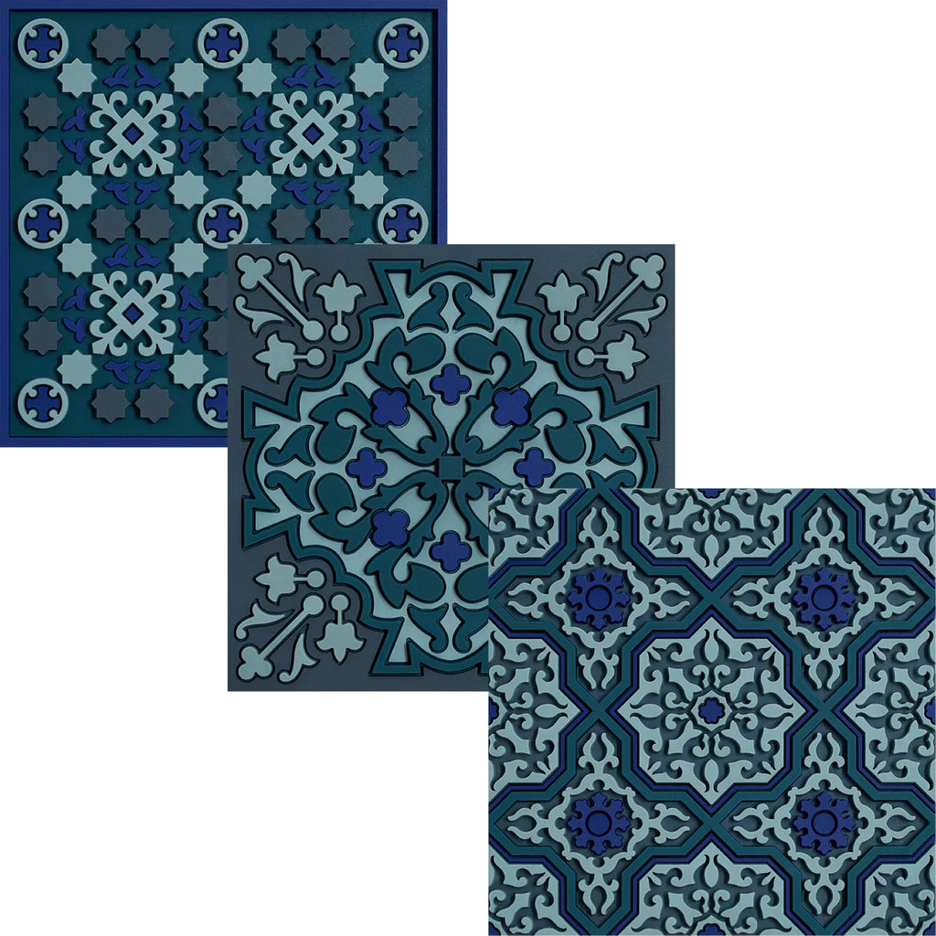 Sous-verre mosaïque bleu - 2 p.