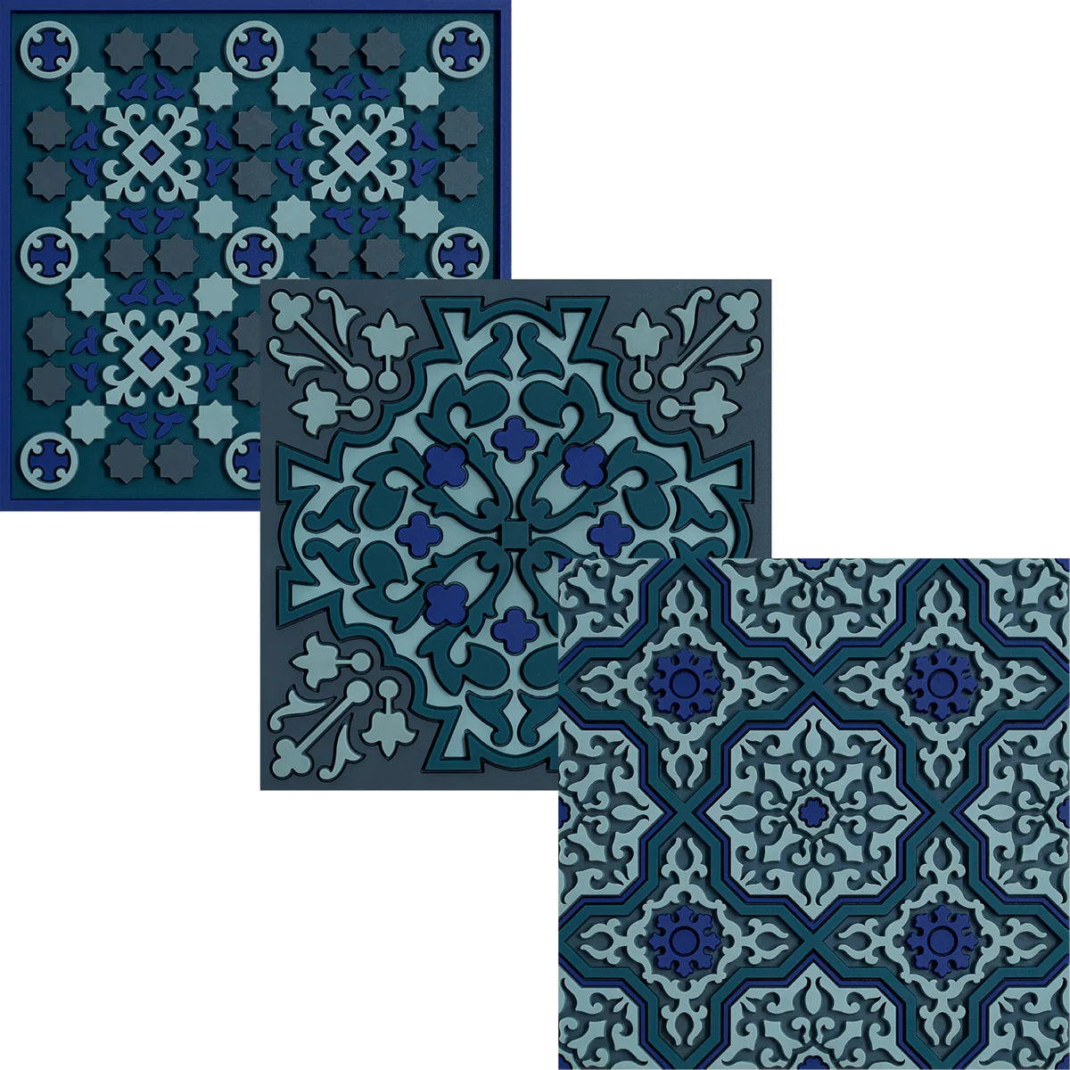 Sous-verre mosaïque bleu - 2 p.