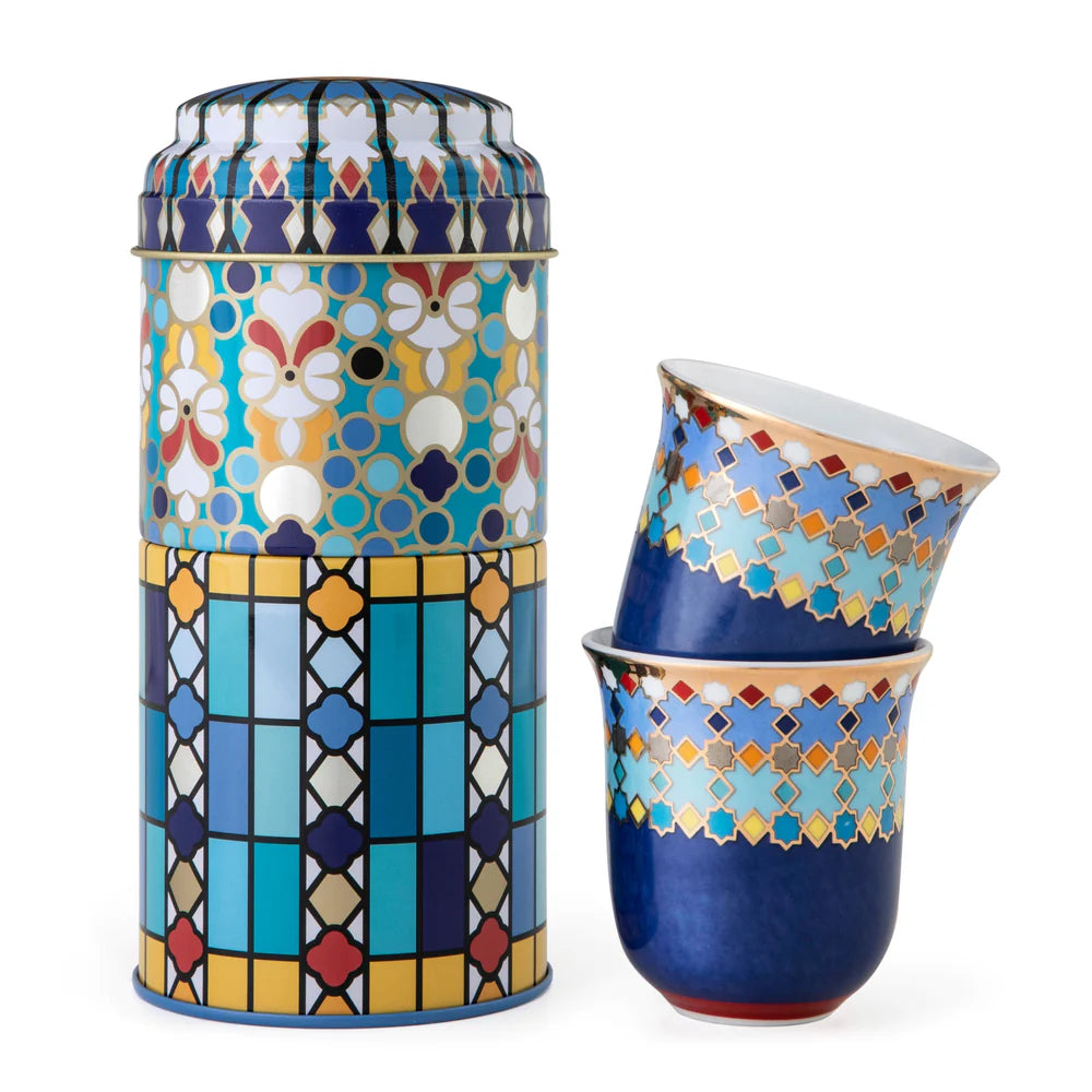 TIN BOX WITH 2 COFFEE CUPS 90 ML - MUSÉE SURSOCK