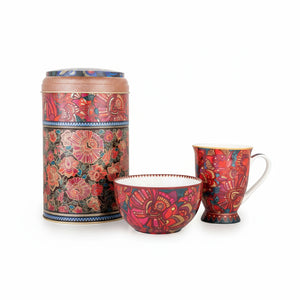 TIN BOX W/MUG+BOWL  - KASHMIR