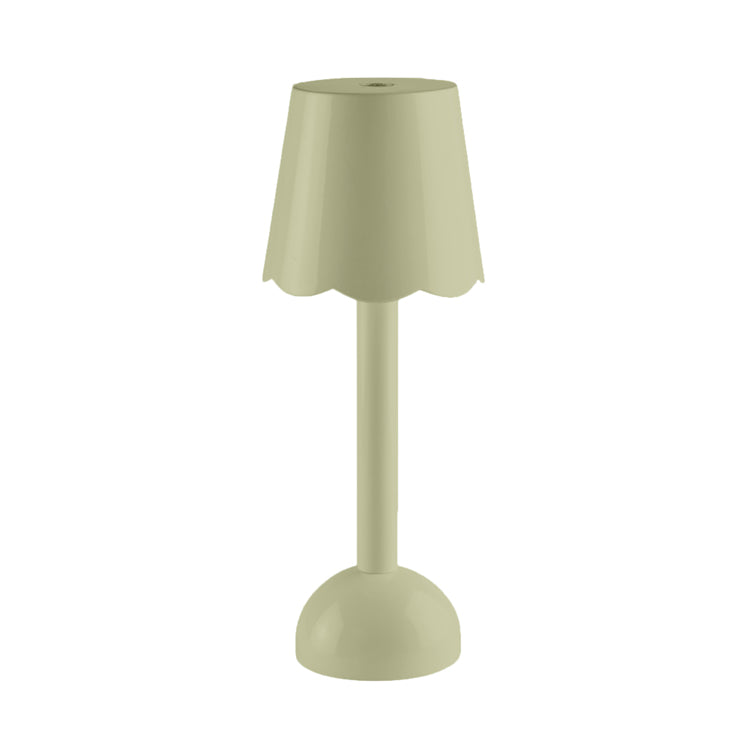 Sage Green Scallop Rechargeable LED Lamp