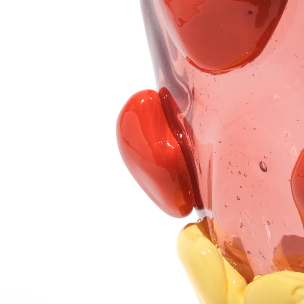Nugget Vase M Extra Colour - Light Fuchsia, Rusty Brown, Pastel Yellow