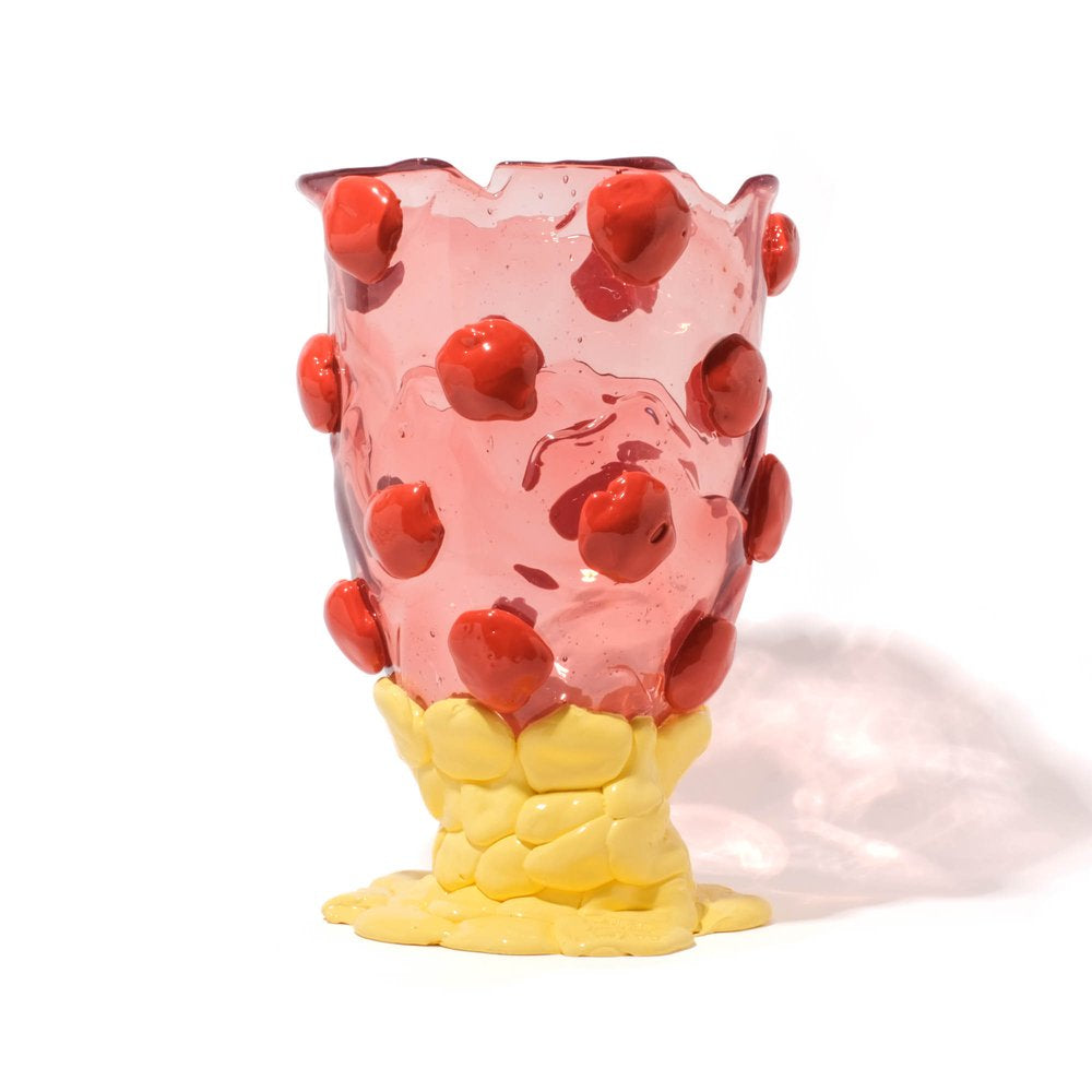 Nugget Vase M Extra Colour - Light Fuchsia, Rusty Brown, Pastel Yellow