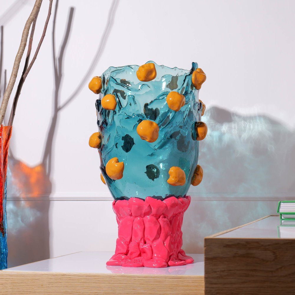 Nugget Vase L Extra Colour - Aqua, Ochre, Fuchsia