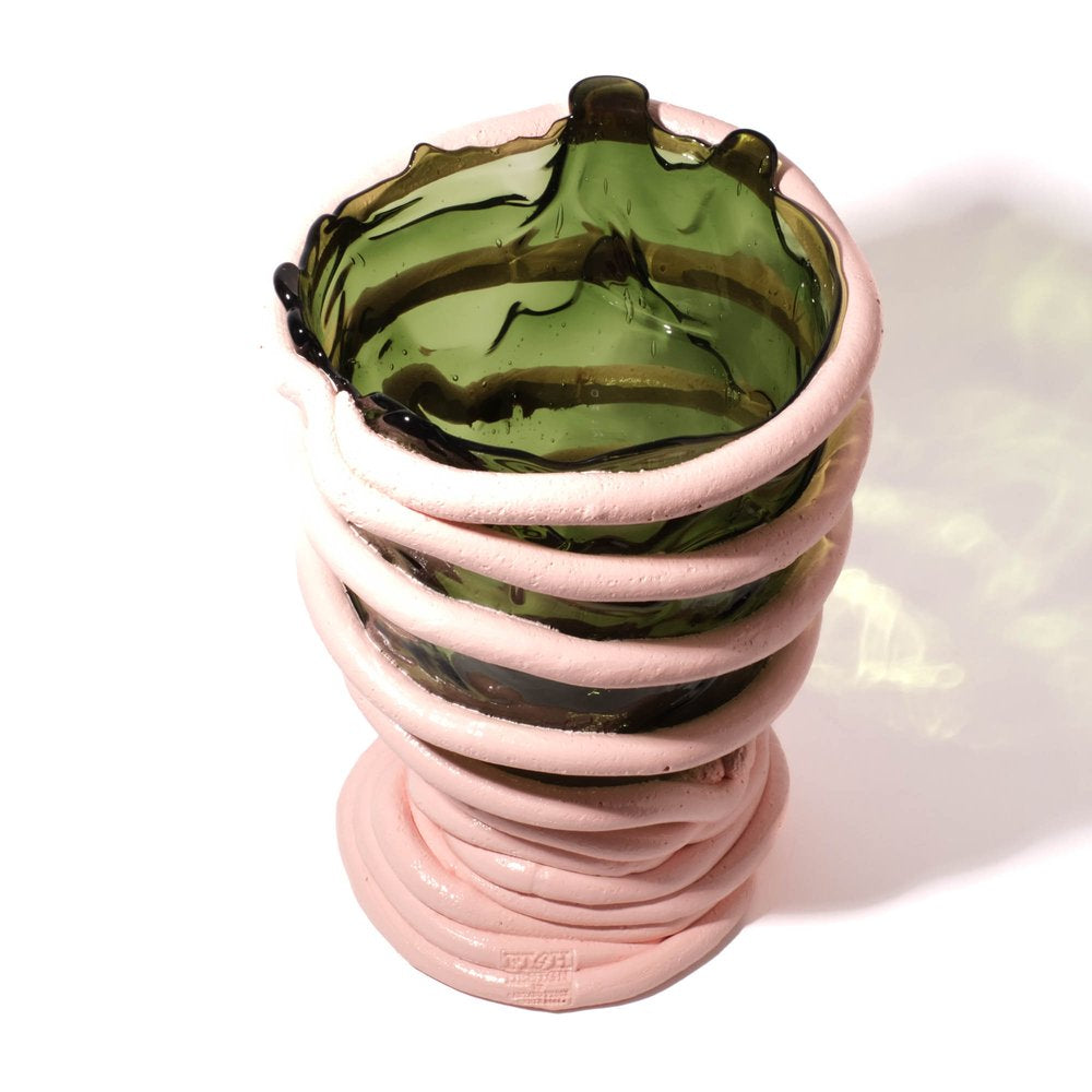 Pompitu I Vase L Bottle Green, Salmon