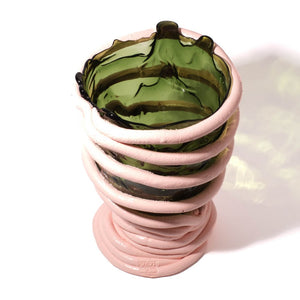 Pompitu I Vase L Bottle Green, Salmon