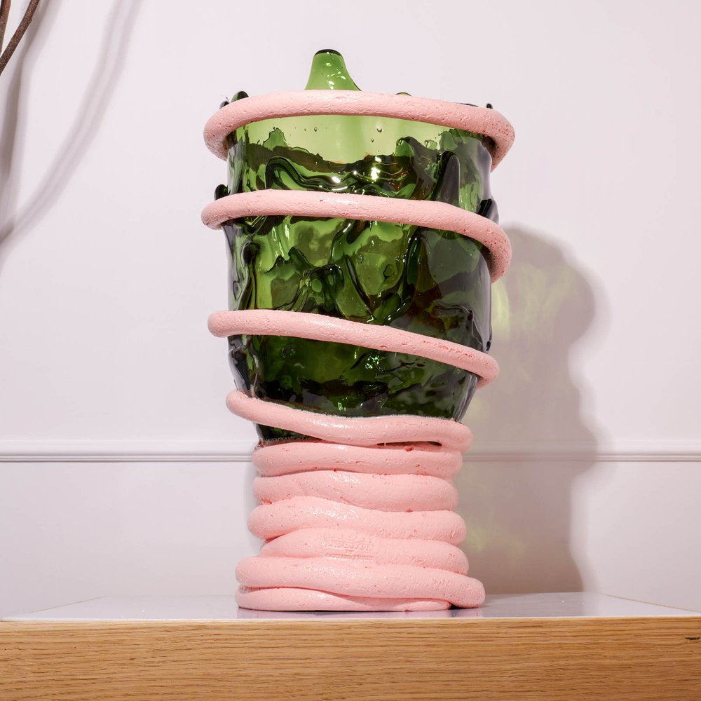 Pompitu I Vase L Bottle Green, Salmon