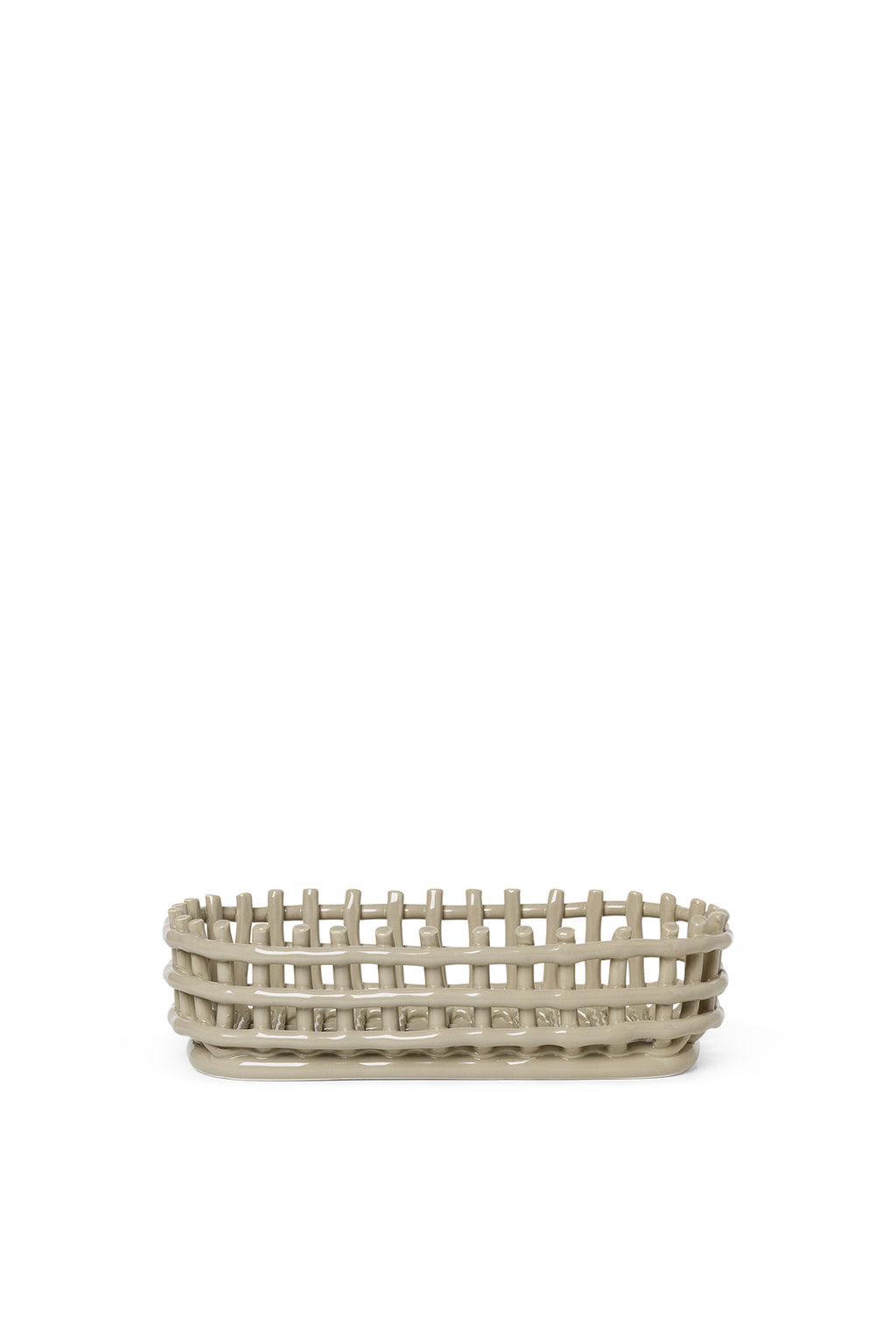 Ceramic Basket - Oval - Cashmere
