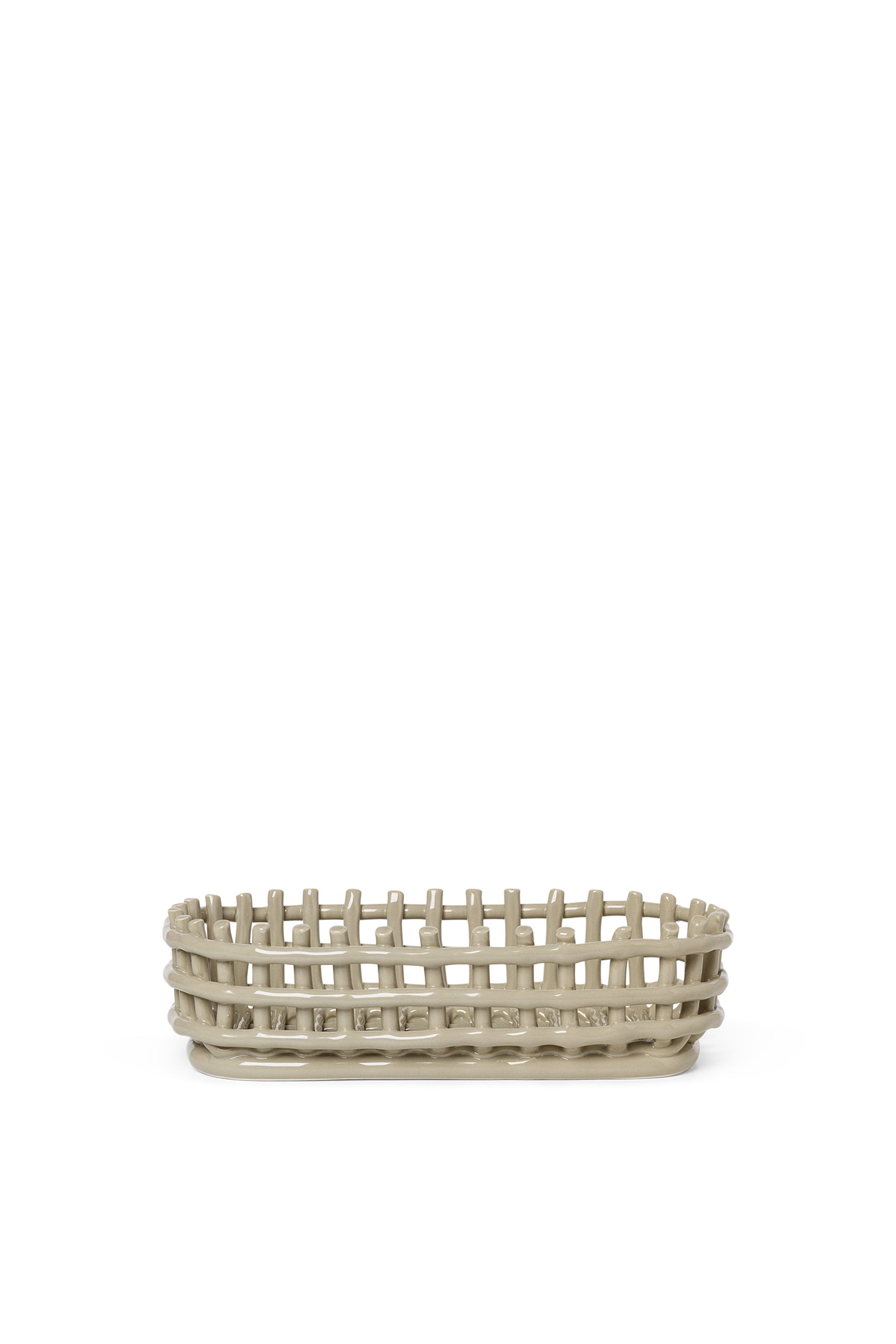 Ceramic Basket - Oval - Cashmere