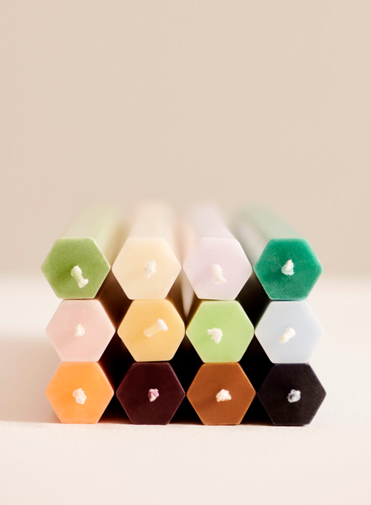 Hexagon candle set of 4