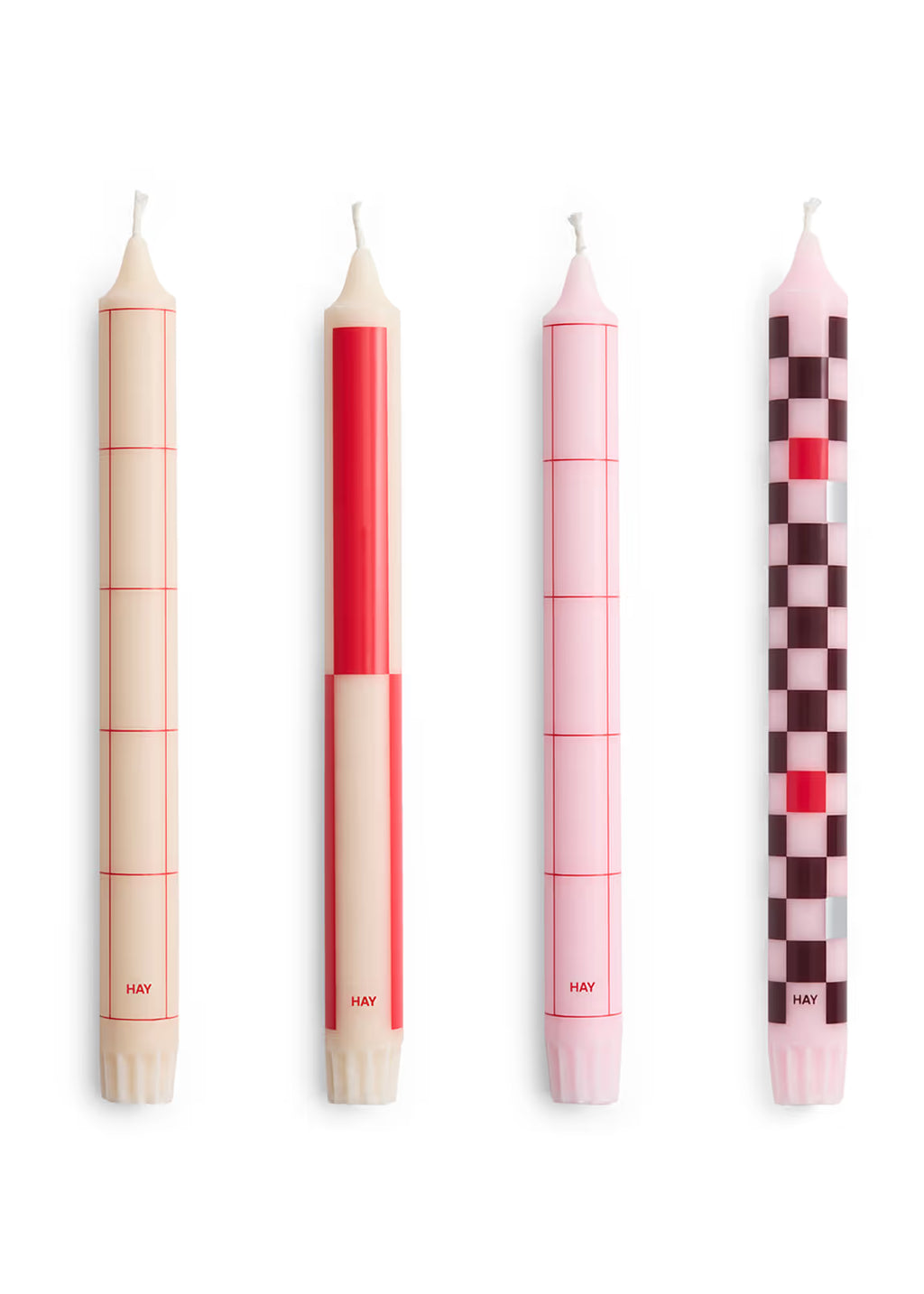 Pattern candle set of 4