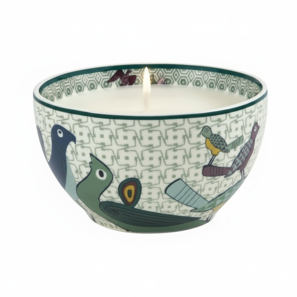 CANDLE BOWL BIRDS OF PARADISE WHITE - JASMINE SCENT